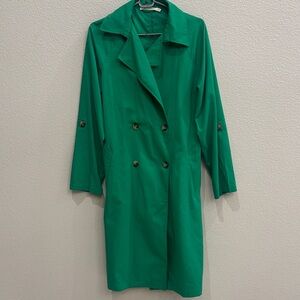 Ellison Emerald Double-Breasted Trench Coat